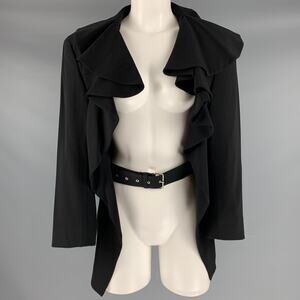 COMME des GARCONS Size S Black Wool Open Front Jacket